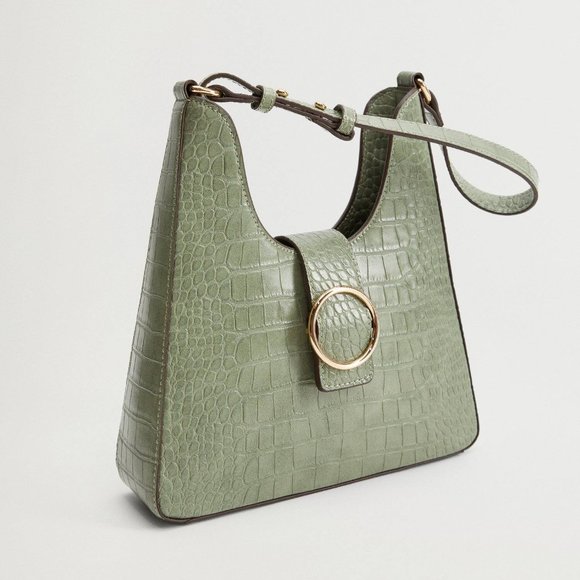 Mango Handbags - Mango Croc Effect Bag Green New
